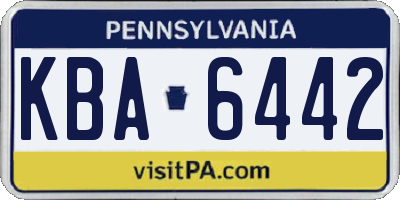 PA license plate KBA6442