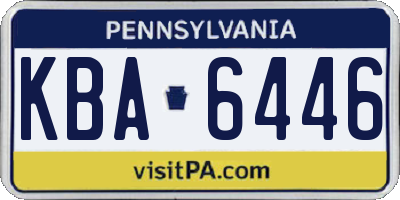 PA license plate KBA6446