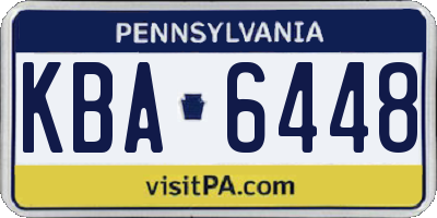 PA license plate KBA6448