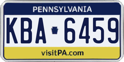 PA license plate KBA6459