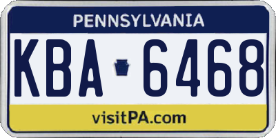 PA license plate KBA6468
