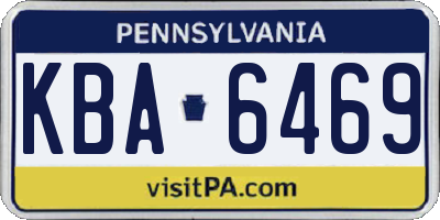PA license plate KBA6469
