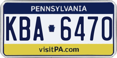 PA license plate KBA6470