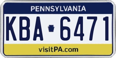 PA license plate KBA6471