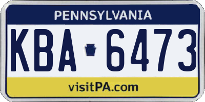 PA license plate KBA6473