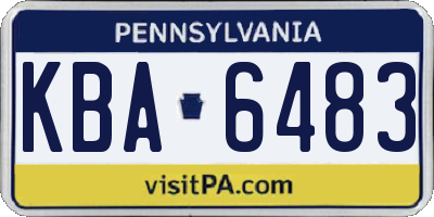 PA license plate KBA6483