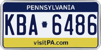PA license plate KBA6486