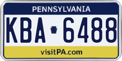 PA license plate KBA6488