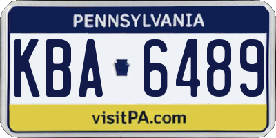 PA license plate KBA6489