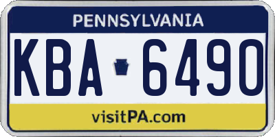 PA license plate KBA6490
