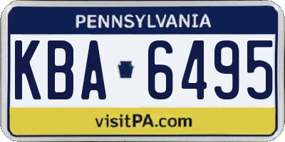 PA license plate KBA6495