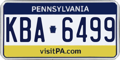 PA license plate KBA6499