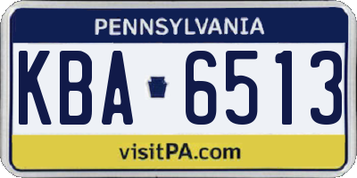 PA license plate KBA6513
