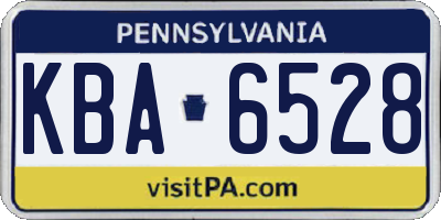PA license plate KBA6528
