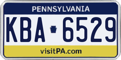 PA license plate KBA6529
