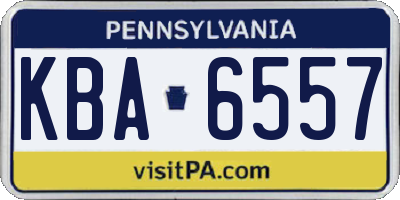 PA license plate KBA6557