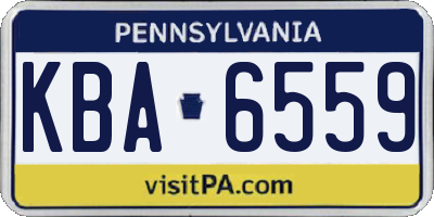PA license plate KBA6559