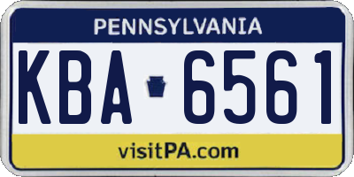PA license plate KBA6561