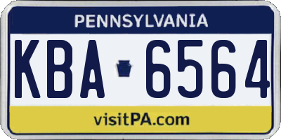 PA license plate KBA6564
