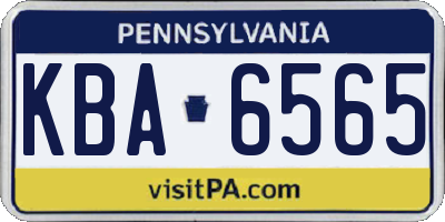 PA license plate KBA6565