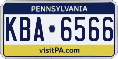 PA license plate KBA6566