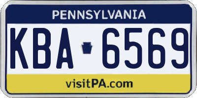 PA license plate KBA6569