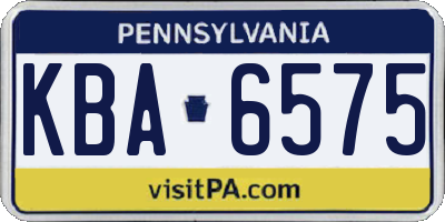 PA license plate KBA6575