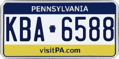PA license plate KBA6588