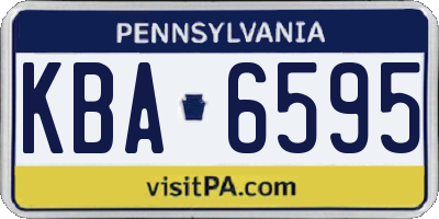 PA license plate KBA6595