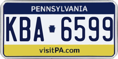 PA license plate KBA6599