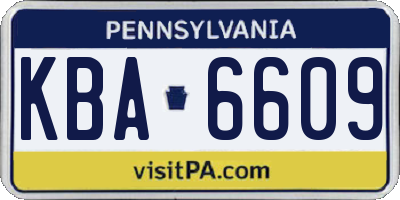 PA license plate KBA6609