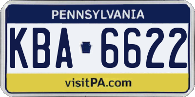PA license plate KBA6622