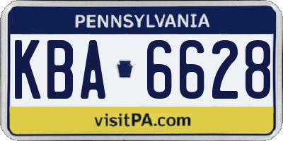 PA license plate KBA6628