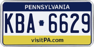 PA license plate KBA6629