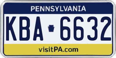PA license plate KBA6632