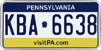 PA license plate KBA6638