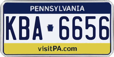 PA license plate KBA6656
