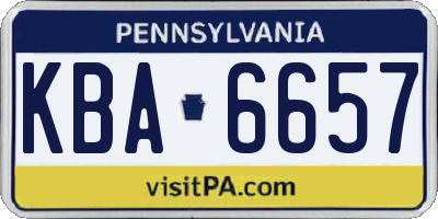 PA license plate KBA6657