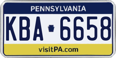 PA license plate KBA6658
