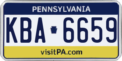 PA license plate KBA6659