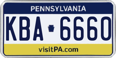PA license plate KBA6660