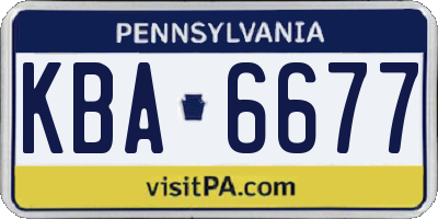 PA license plate KBA6677