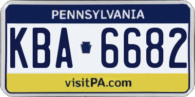 PA license plate KBA6682