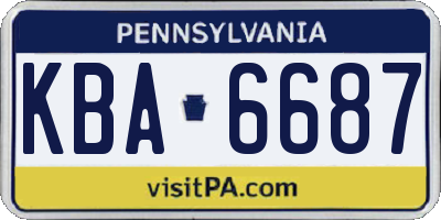 PA license plate KBA6687