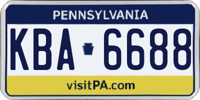 PA license plate KBA6688