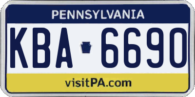 PA license plate KBA6690