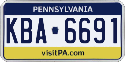 PA license plate KBA6691
