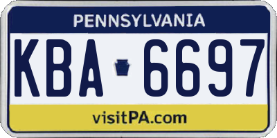 PA license plate KBA6697