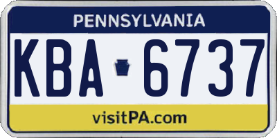 PA license plate KBA6737