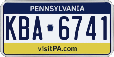 PA license plate KBA6741